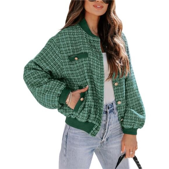 Fashion Jacket for Women 2024 Fall Winter Trendy Button Short Shacket